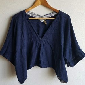 Free People V-Neck Batwing Sleeve Crop Top Small